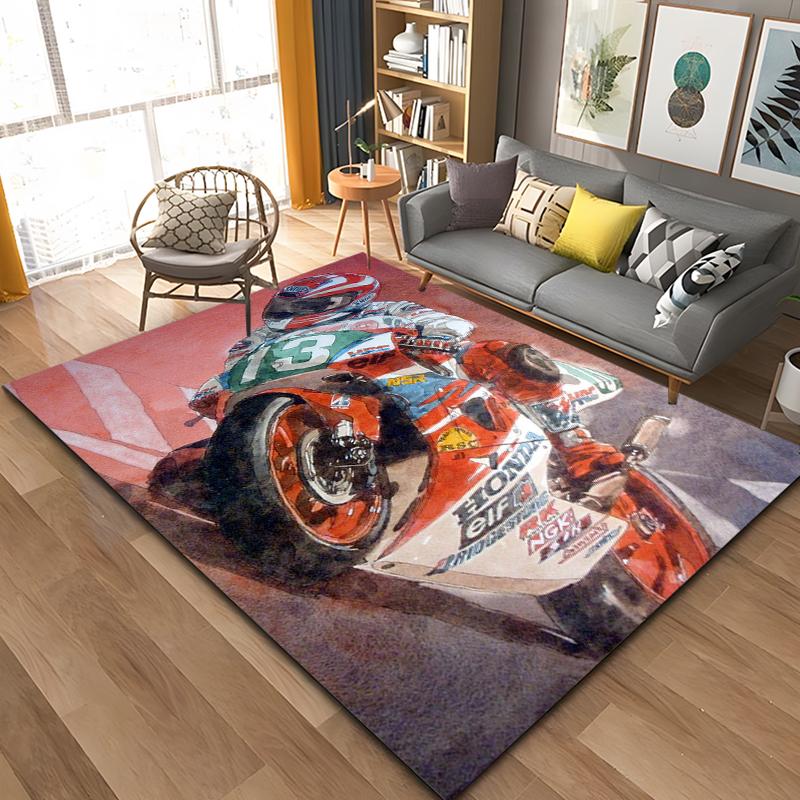 Motorcycle GP Mountain biking Speed Doormat Rug Carpet Mat Footpad Bath Mat Polyester Non-slip Kitchen Bedroom Washable