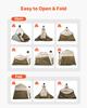 Camping Shower Tent, 2-Room Foldable Portable Privacy Tent Changing Room with Ground Stakes, Ropes, and Carry Bag, 150D Oxford Fabric with Silver