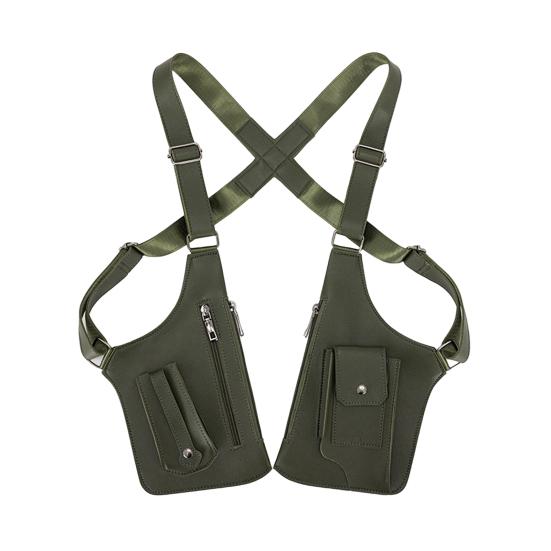 Faux Leather Armor Wallet Adjustable Underarm Shoulder Holster Chest Pouch Anti Pickpocket Wallet Phone Bag for Men Travel Camping Hiking