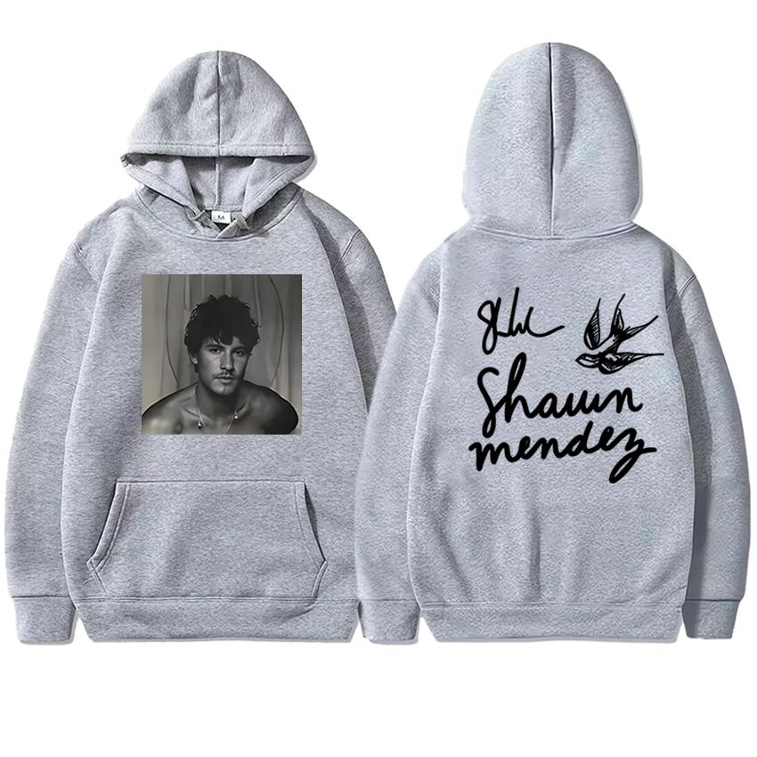 

Гарячий репер Шон Мендес світовий тур 2025 Двостороннє друковане худі Унісекс вінтажний хіп-хоп вуличний одяг Чоловічий жіночий флісовий пуловер M