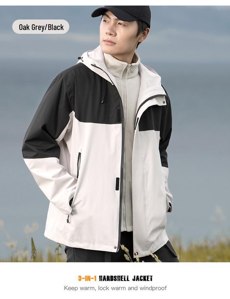 2024 Stylish 3-in-1 Heat-Sealed Couples Windbreaker: Waterproof, Windproof Outdoor Team Mountaineering Suit