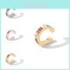 Elegant Alloy Geometric Ear Cuffs With Colorful Rhinestones For Trendy Women