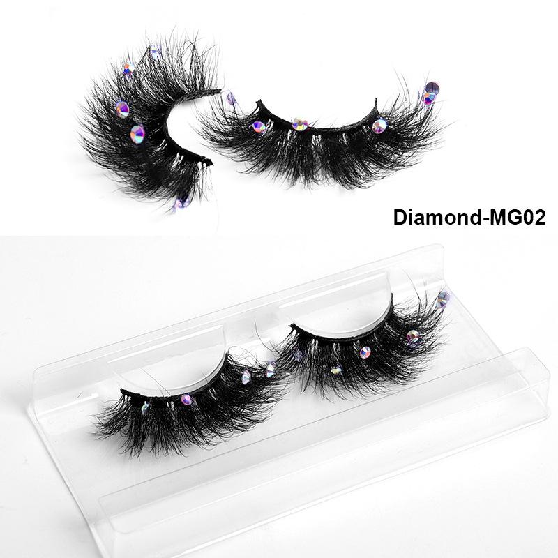 3D Three-Dimensional High Imitation Mink Hair With Diamond False Eyelashes, Natural Thick Grafted Eyelashes