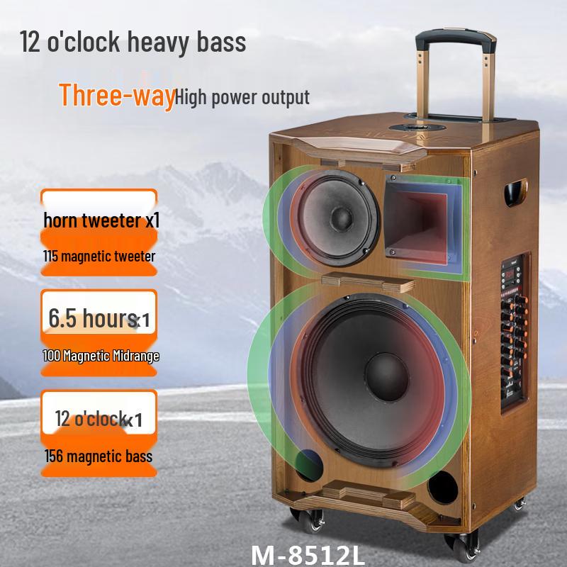 MALONE M-8510L High-Power 3-Way Trolley Speaker with Wireless KTV Mic CN plug (adapter included) (CN version)
