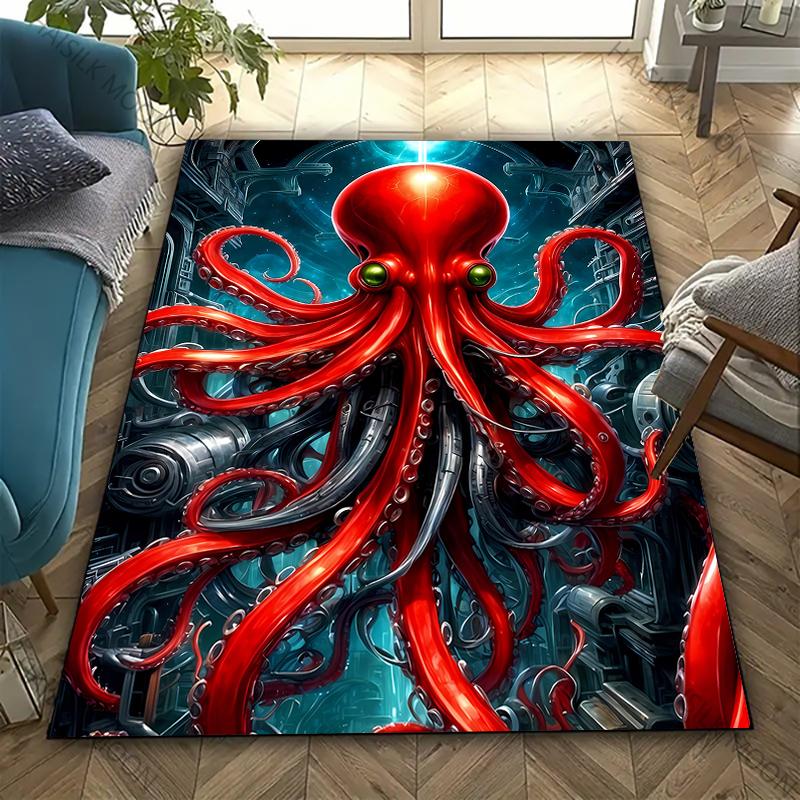 Colored Octopus Printed Carpet Living Room Bedroom Sofa Mat Office Large Area Decorative Rug Modern Decorative Rug Fast Delivery