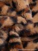 Giacca Gilet da Donna Autunno Nuovo Larga con Zip Stampa Leopardo in Ecopelliccia