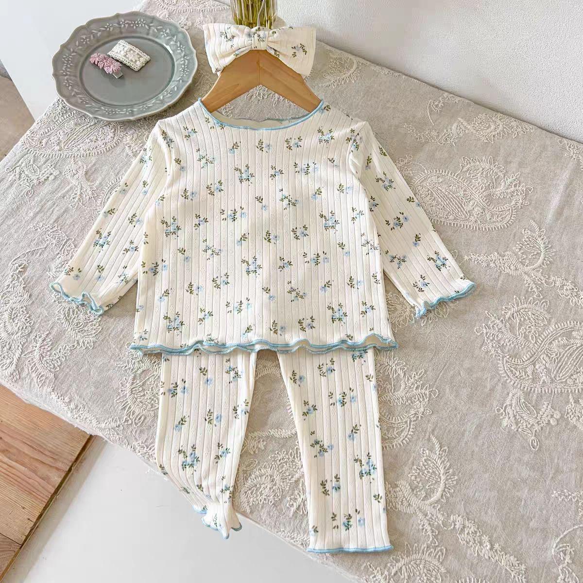 Autumn Baby Girl Long Sleeve Floral Pajama Set 120 cm