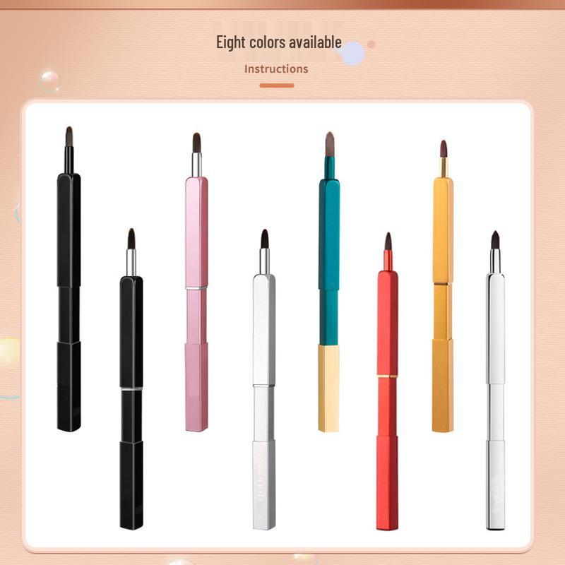Retractable Lip Brush with Lid - Concealer and Lipstick Makeup Tool Compact