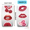 500Pcs/Roll Blazing Red Lips Kids Rewards Stickers - DIY Scrapbooks Album Decor Sealing Label Decals