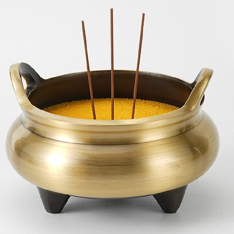 Holder Chinese Three Legs Burning Stand with Elegant Ear Handles Peace Creator Home Decoration