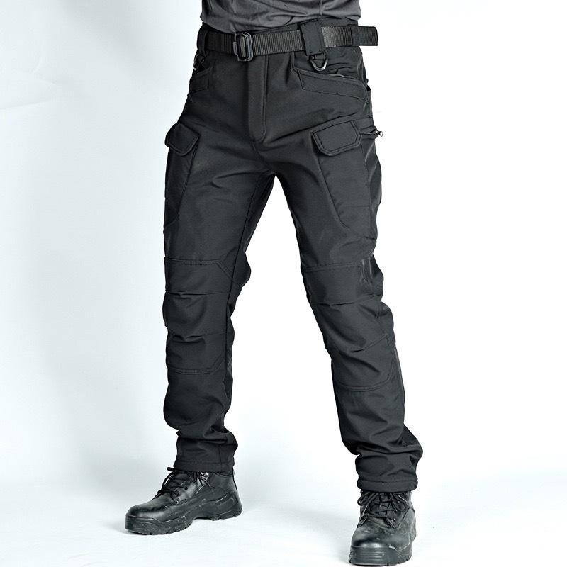 ix7 Men's Fleece-Lined Waterproof Windproof Winter Pants - Warm, Casual Cargo Style for Outdoor Activities