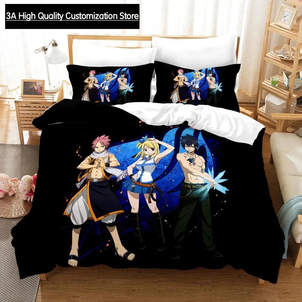 

3D Print Anime Fairy Tail Logo Natsu Bedding Set Boys Girls Twin Queen Size Duvet Cover Pillowcase Bed Boys Adult Home Textiles 135x200cm
