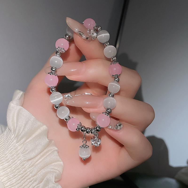 Ροζ Κρύσταλλο Φυσική Πέτρα Βραχιόλι Ενέργεια Ρέικι Βραχιόλια Κλωστή Βραχιόλια Για Γυναίκες Προσευχή Ευλογία Υγεία Περίβραχιόνιο Κοσμήματα