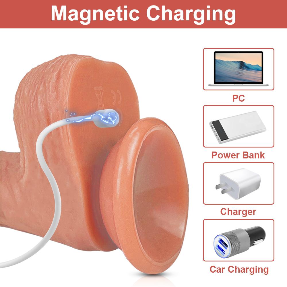 Spina anale con vibratore realistico per vibratore con 9 vibrazioni e 9 modalità telescopiche per donna, giocattolo sessuale con aspirazione per silicone liquido Paly a mani libere