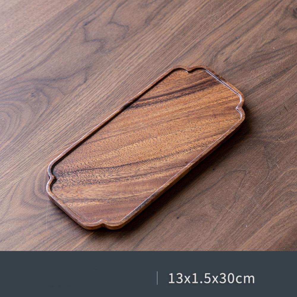 Walnut Tea Tray Round Wooden Tea Tray Plate Retro Serving Platter Tray  Tea