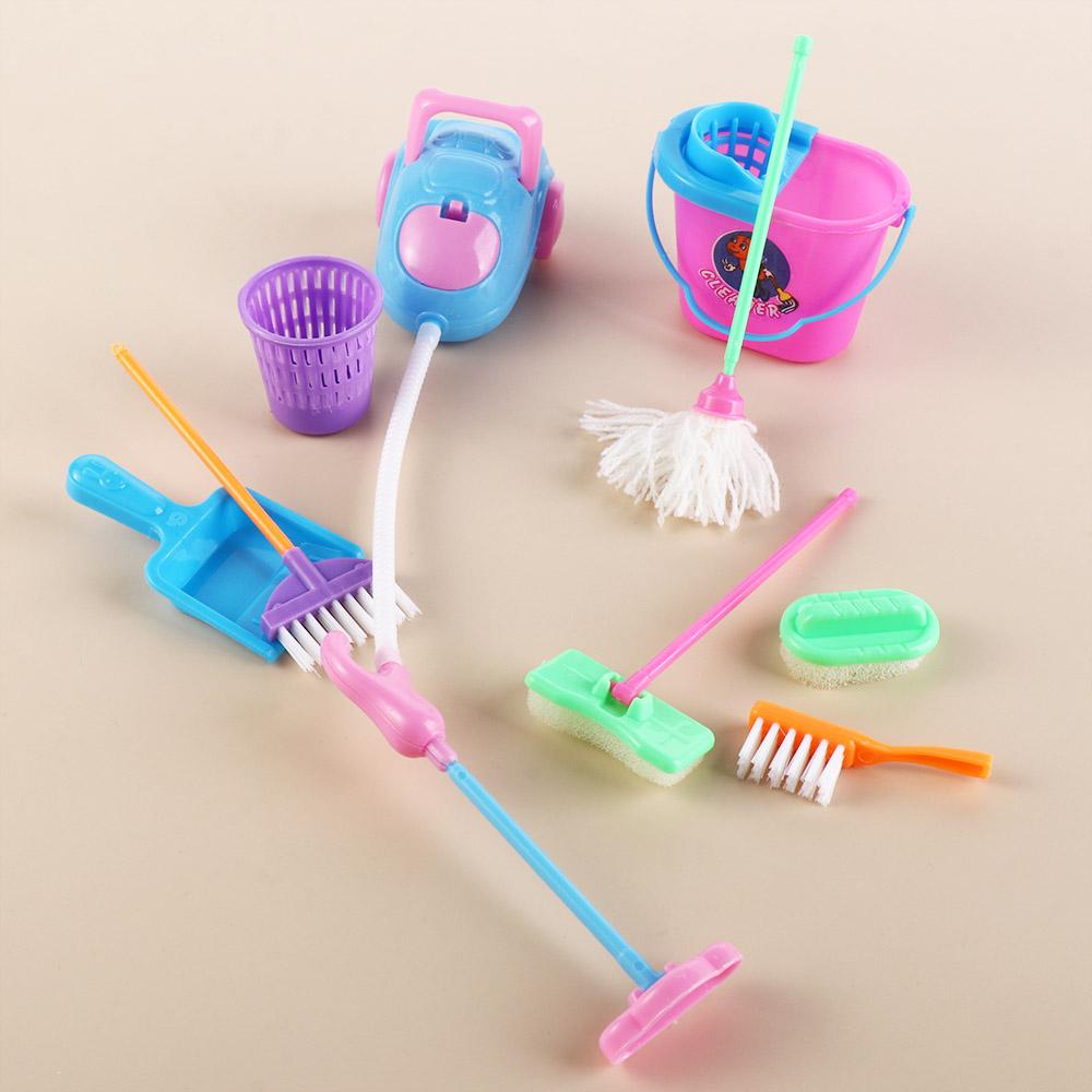 9pcs/set Mop 1:6/1:12 Doll House Furniture Sweep Miniature Sweep Toys Gifts
