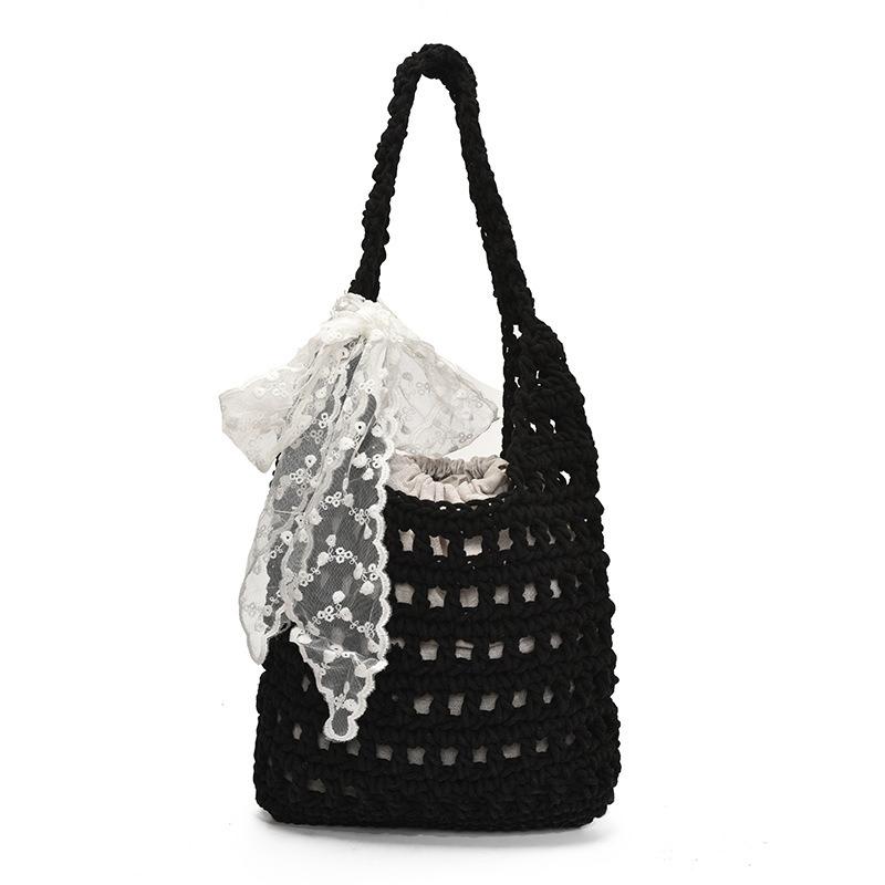 Lazy Wind Bag Women's New Popular Fashion Woven Shoulder Bag Large Capacity Tote Bag Commuter Bag