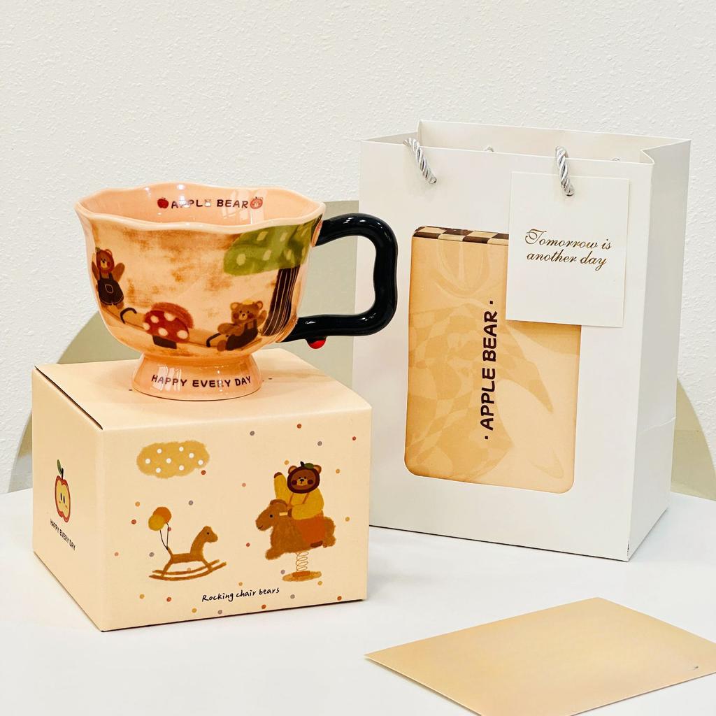 Tazza Creativa Artistica in Ceramica Tazza per Acqua 2 Alto Valore Novità Ufficio Donna Casa Tazza da Caffè Souvenir