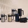 Stainless Steel Vacuum Insulated Travel Mug With Handle Tea Infuser Office Coffee Or