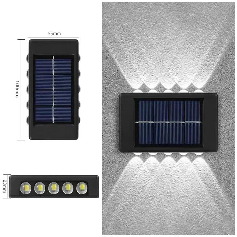 Solar Wall Lights Outdoor Warm/White Solar Wall Mount Porch Lamp Up And Down Lighting For Garden Street Landscape Balcony Patio