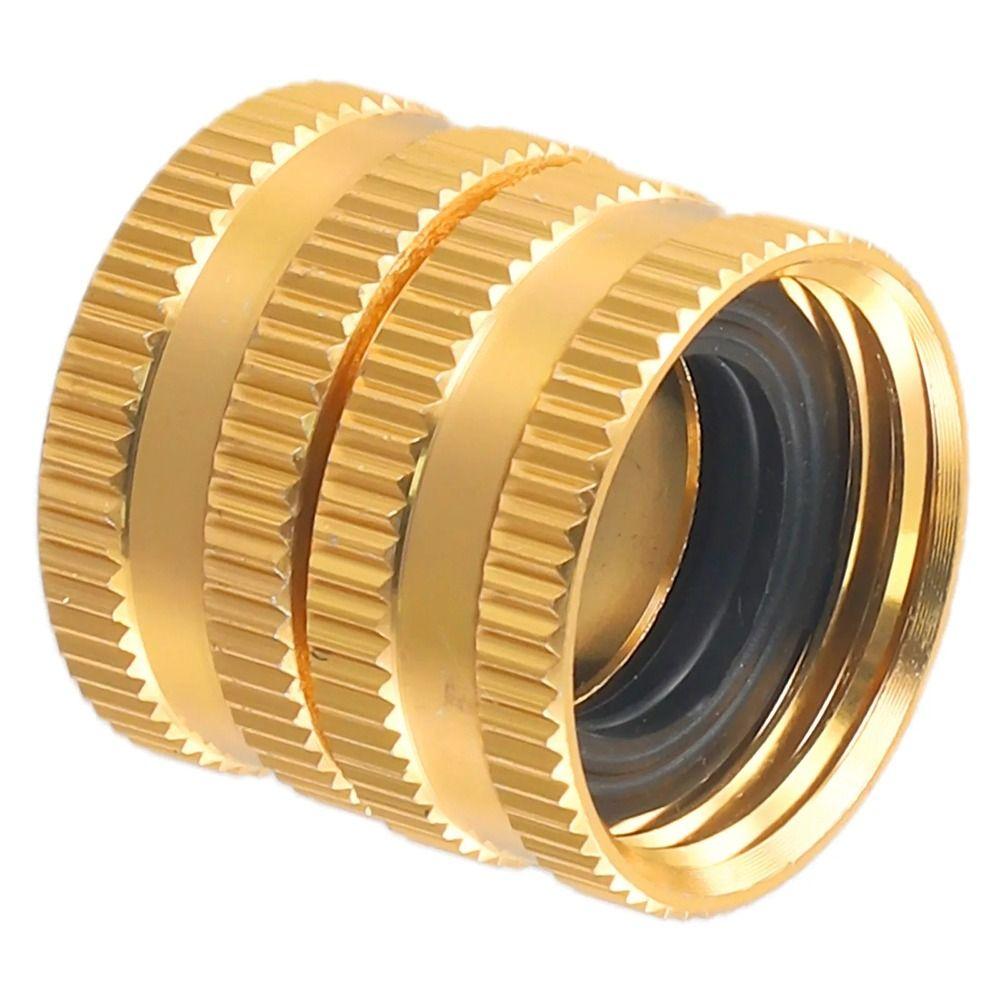 1Pcs 3/4" Female-To-Female Garden Hose Connector Two-Way Aluminium Alloy Hose Adapter Female Thread Quick Connector