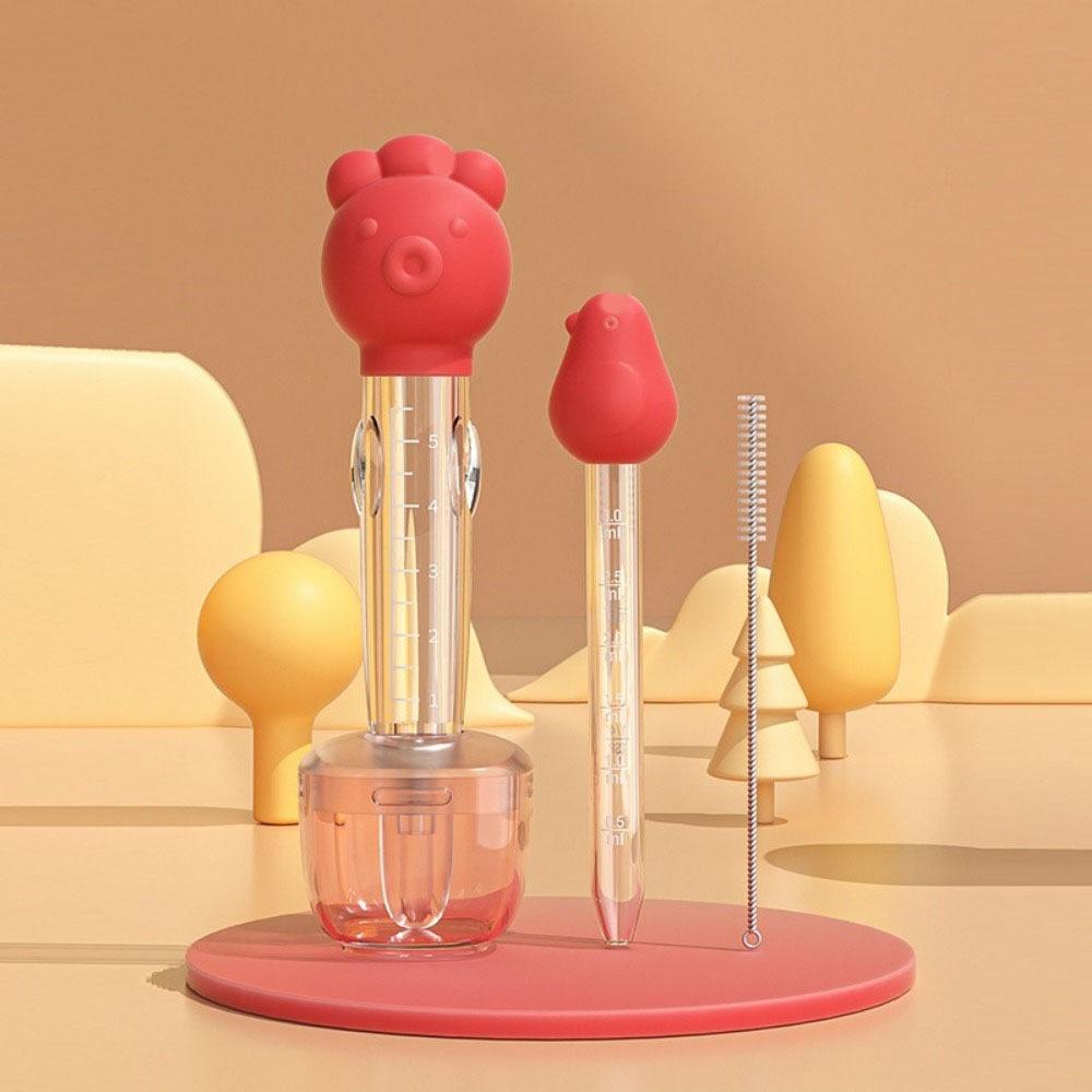 Cartoon Shape Baby Medicine Feeder Cute Baby Liquid Feeder Toddler Baby Medicine Dispenser  Home красный