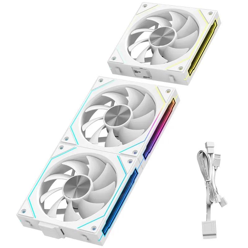 LDPCSJ DL-2 Computer Chassis Fan 120mm 5V 3-pin ARGB Cooler 12V/4PIN PWM 800-2000 RPM 3-in-1 Quiet Building Block Cooling Fan