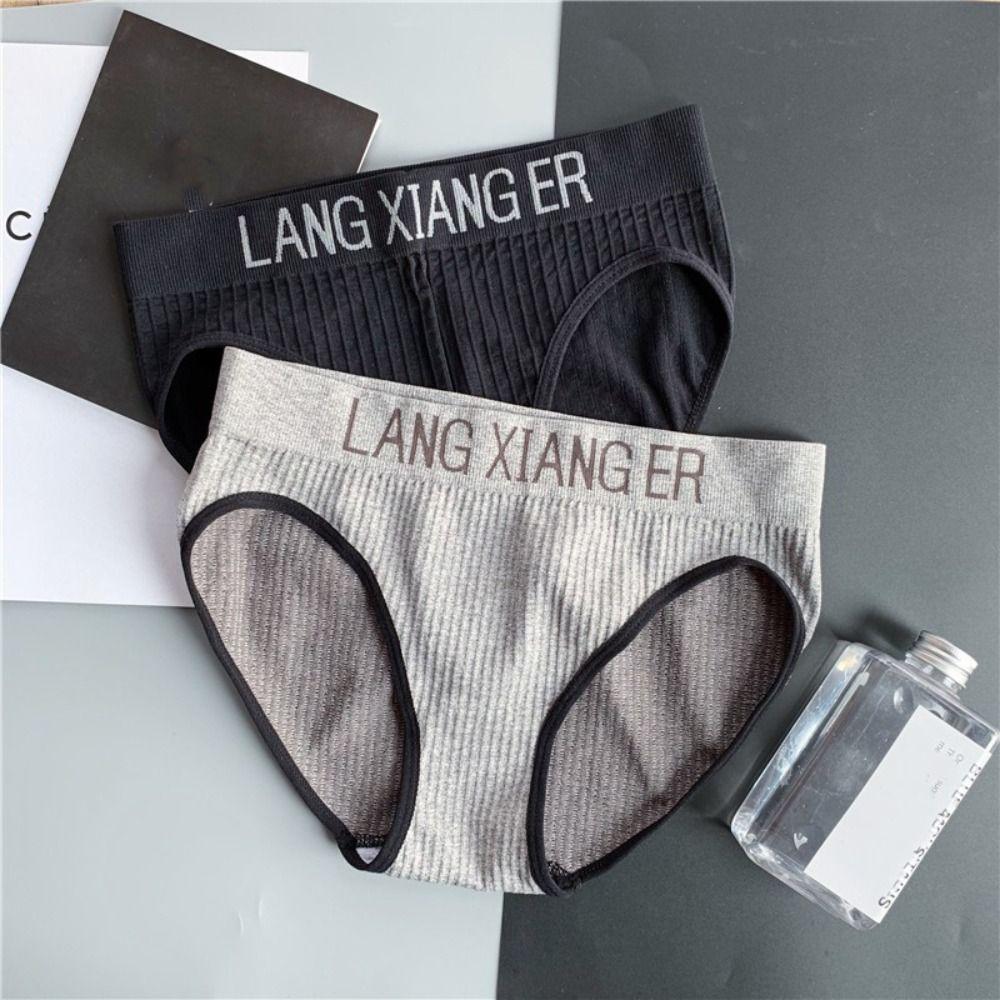 5Pcs Mid Waist Simple Panties Letter Underwear for Women Comfortable Seamless Underwear Girl