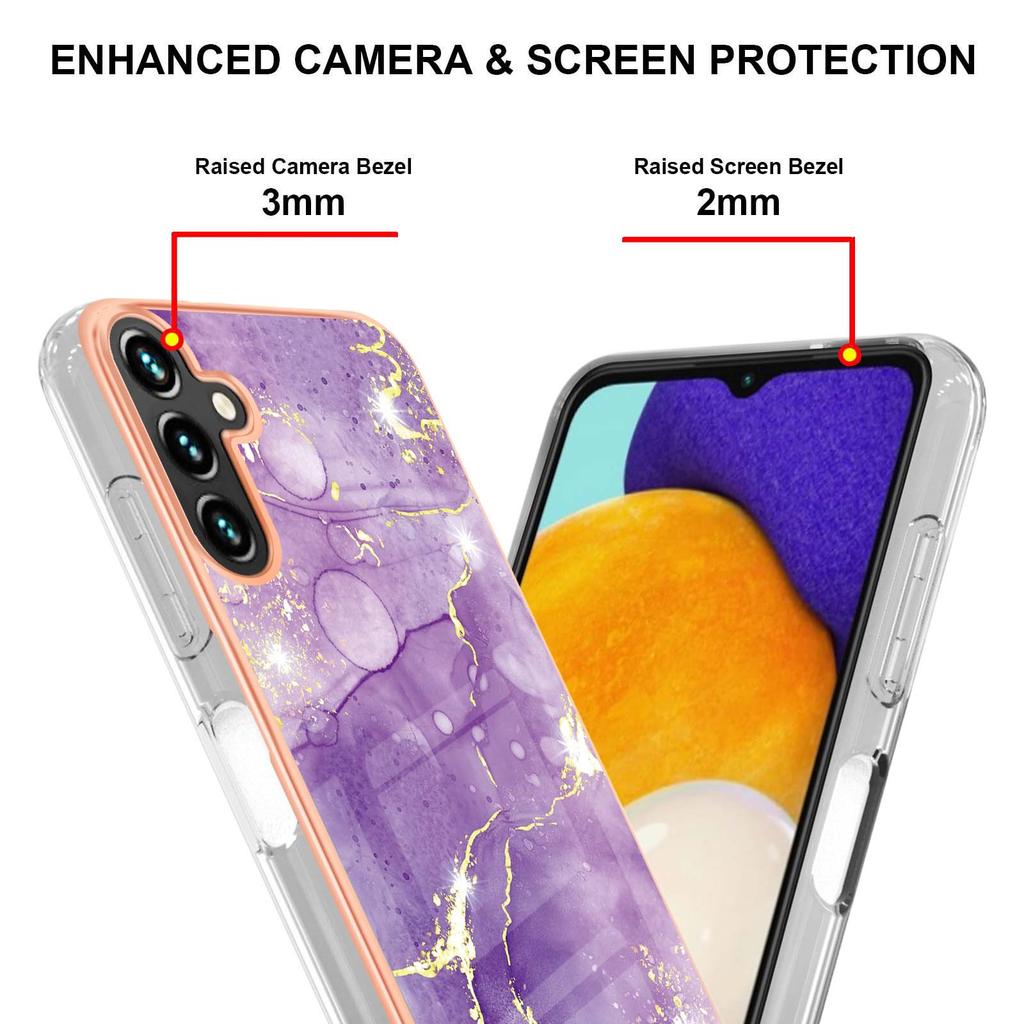 For Samsung Galaxy A36 5G TPU Case with IMD Marble Pattern Electroplated Back Cover