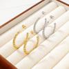 18K Gold-Plated European Titanium Twist Earrings: Fashionable, Versatile, Light Luxury Design