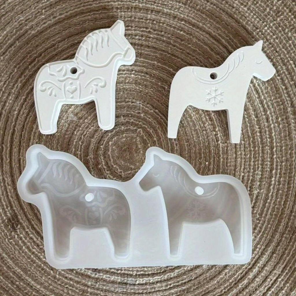Horse Mold Horse Candle Molds Silicone Easy Release Polymer Plaster Paste Craft Moulds For Pendant Cement Gypsum Decoration