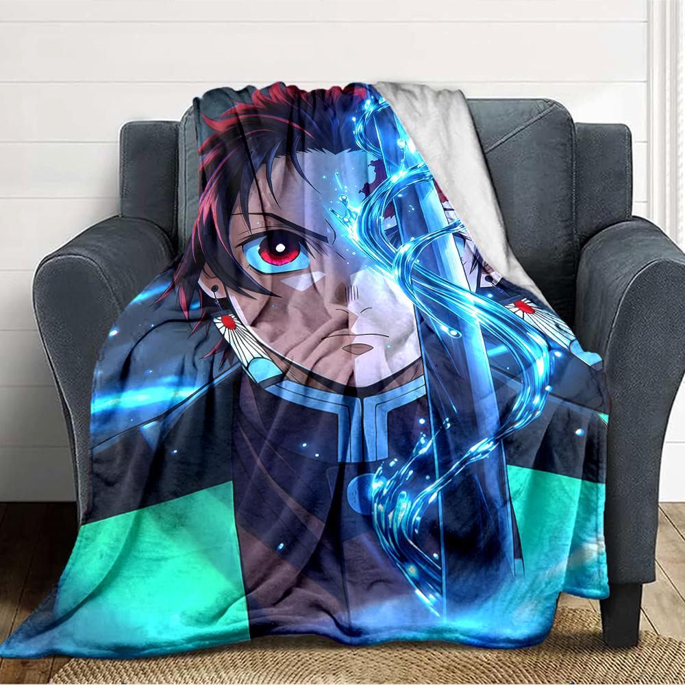 1pc Demon Slayer2 Blanket, Gift, for Men and Women, Soft Blanket, Good for Sofa Bed Couch Travel, Lightweight Flannel Blanket