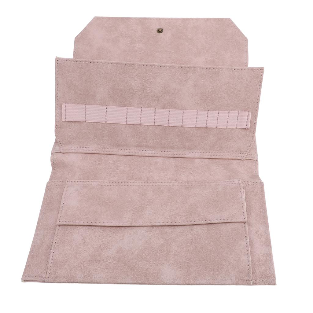 Knitting Needle Storage Bag PU 13in Knitting Needle Case Organizer for Home Travel Cafe Light Rosy