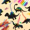 64 Pcs Dinosaur Theme Scratch Cards Rainbow Scratch Paper Dinosaur Crafts Art Card Dinosaur Scratch Card Art Kit Diy Art Craft