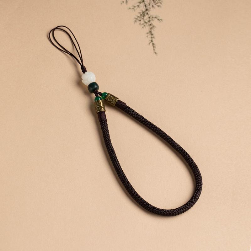 Sturdy Anti-Drop Bodhi Lotus Phone Lanyard with Finger Ring & USB Flash Drive Pendant - Universal for Men & Women