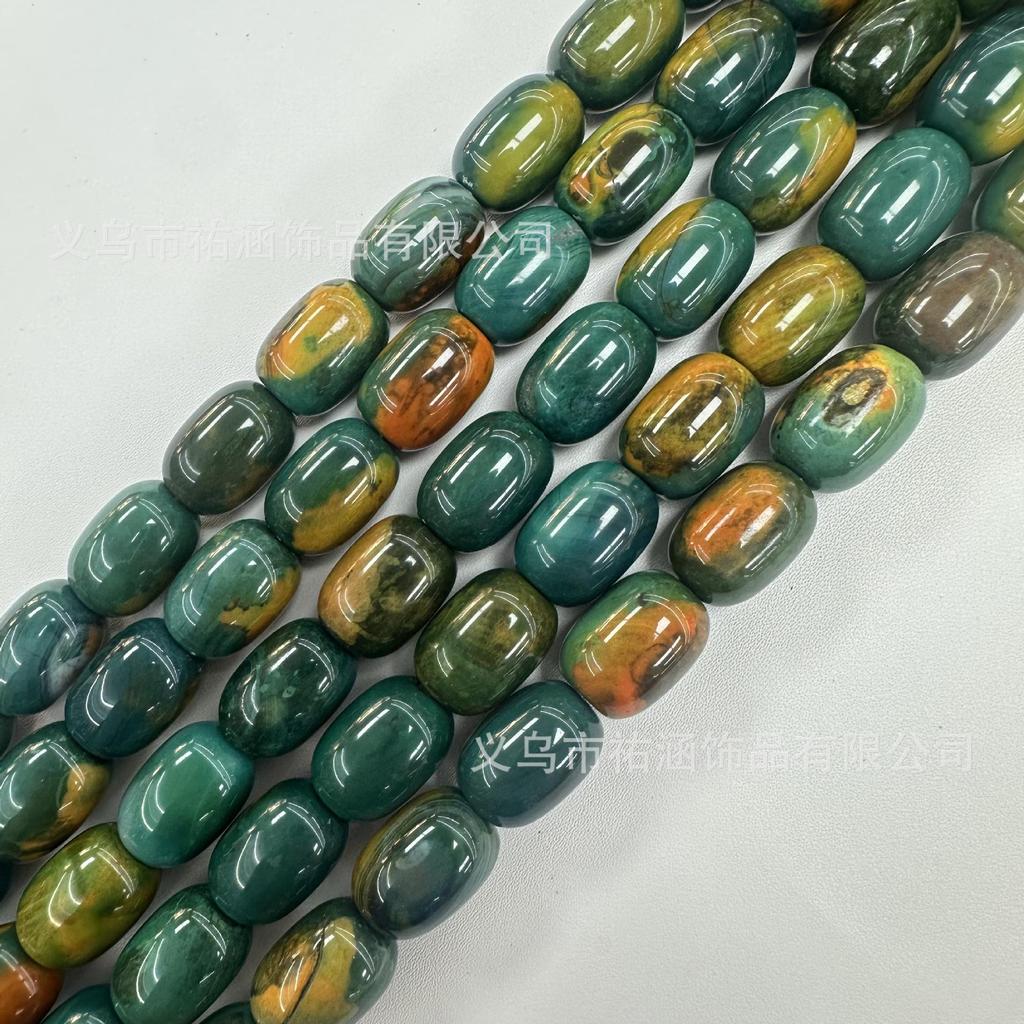 Gorąca Wyprzedaż 13x18mm Koraliki Agatowe w Kształcie Beczułki z Naturalnym Wzorem Ziemi do Tworzenia Biżuterii DIY