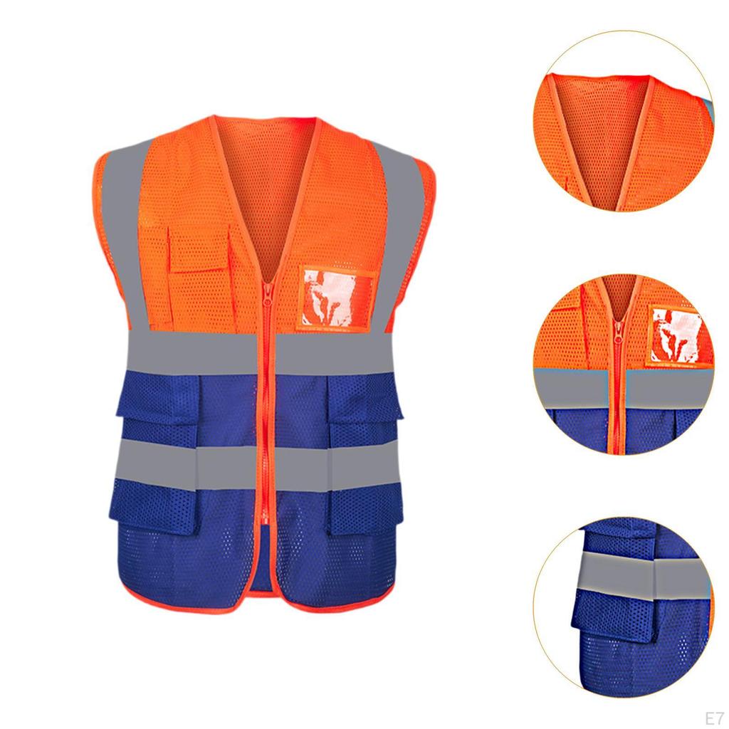 Reflektierende Sicherheitsweste, gut sichtbar, leicht zu tragen, mehrere Taschen, für ehrenamtliches Personal im Sportlager