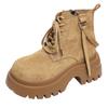 2025 autumn new Martin boots women's platform heightening casual boots fashion Korean version of versatile lace-up personalized big head boots