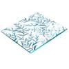 Tempered Glass Kitchen Serving Board with Leaf Graphics 60x52 Cm