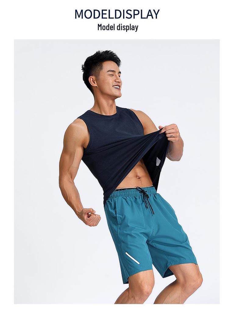 Men's Outdoor Quick-Dry Lightweight Running Shorts with Reflective Strips