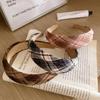 JK Fresh Plaid Headband: College Style, Korean Influencer Favorite, Versatile Non-Slip Women’s Headwear