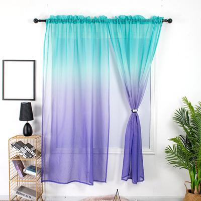 2 Stück Farbverlauf Polyester Voile Vorhang Fenster Schlafzimmer Deko Zuhause