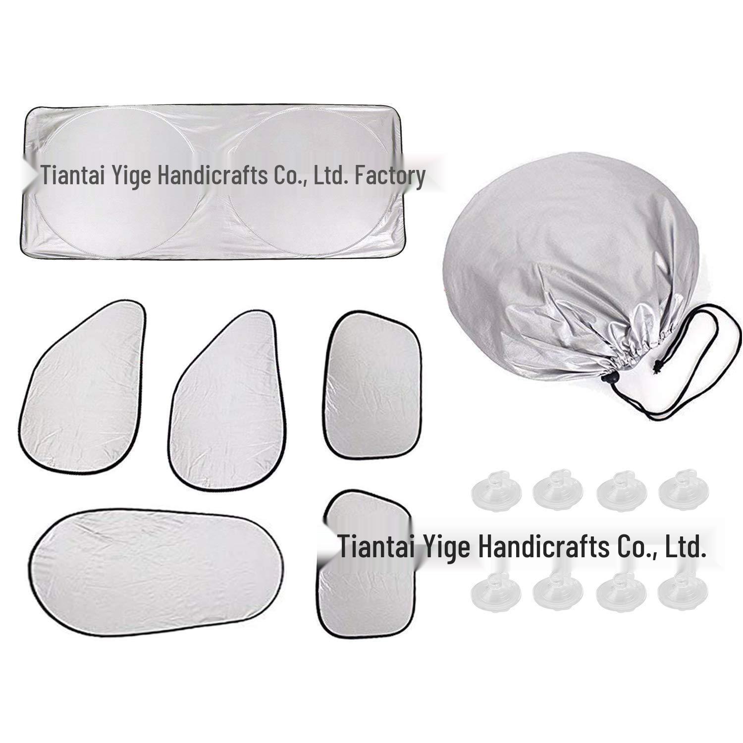 Cross-Border Car Sunshade Set: Silver-Plated, 6-Piece, Summer Sun Protection Car Accessories