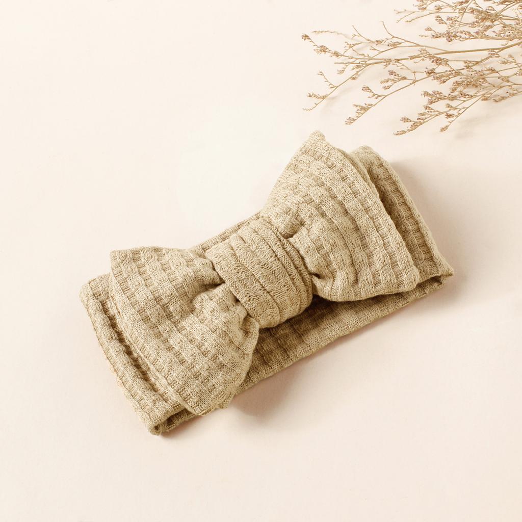 1pcs Winter Hot Sale Large Bow Soft Headband For Baby Girls Fashion Dual-layers Bow Knitted Hair Accessoreis Infant Turban 0-2Y