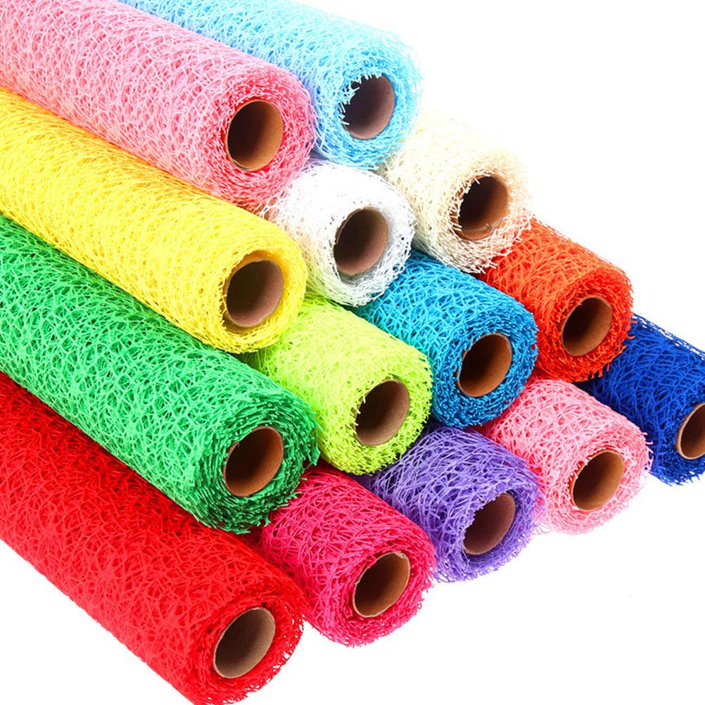 Bright Green Jacquard Net Yarn Roll Kindergarten DIY Gauze Roll Gift Wrapping Party Decoration Backdrop Door Curtain DIY