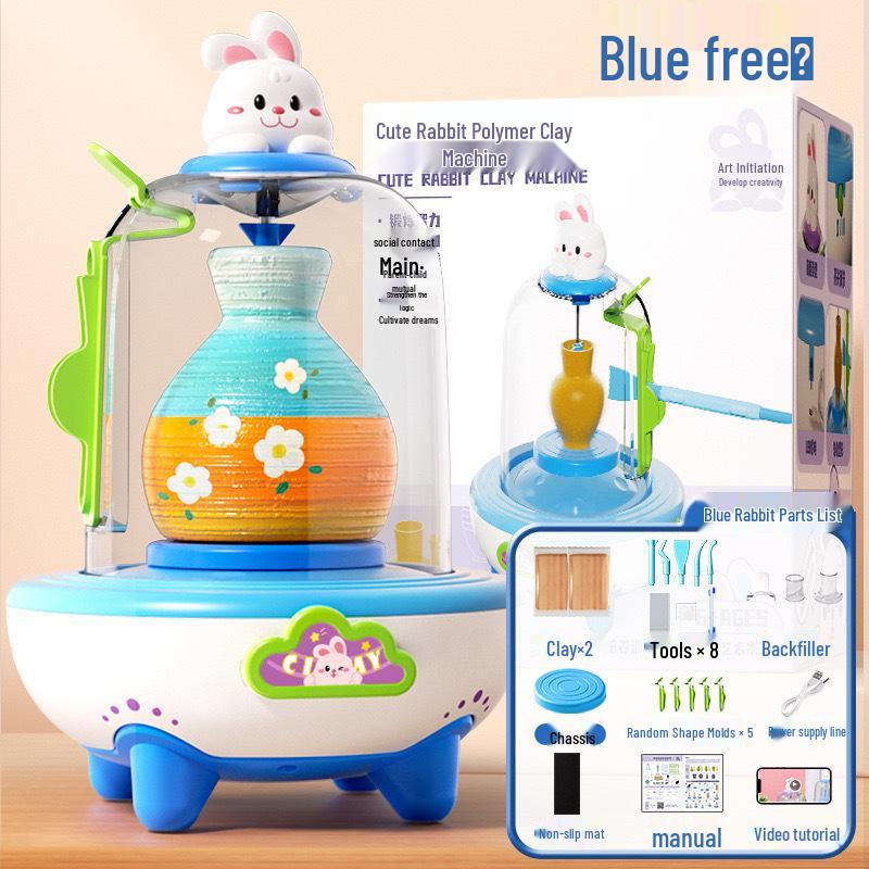 Children's Electric Pottery Wheel Set: Clay Tools & DIY Craft Toy for Primary School Students