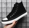 Men's High Top Canvas Shoes Black White Men Casual Sneakers Fashion Lace-up Vulcanize Shoes Cool Street Sports Brand Flats