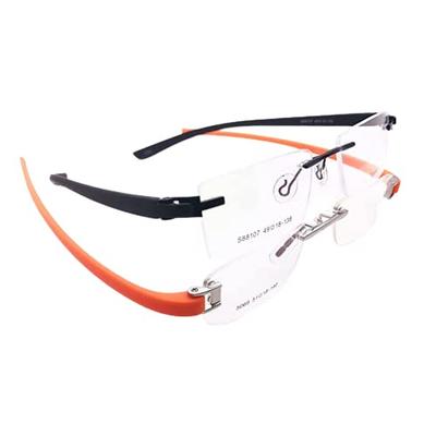 RSINC Combo of Black-black Sliver-orang Rimless Frame/eyeglass For Men And Women, Modern, Unisex,  Sports, 51-18-140 1U-ZVDU-FVFI
