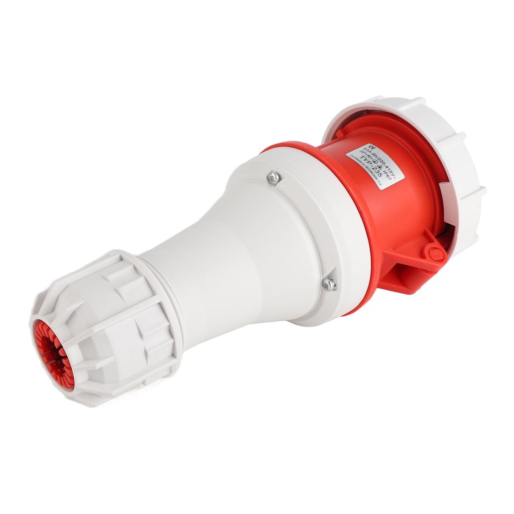 5 Pin Industrial Plug 63A Stable Waterproof Compact Aviation Plug for Breweries Workshops Camping Red