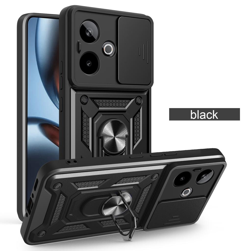 For Realme GT7 Case Realme GT7T Cover Realme GT 7 GT 7T 5G Magnetic Ring Holder Armor Phone Case Slide Camera Protect Back Cover
